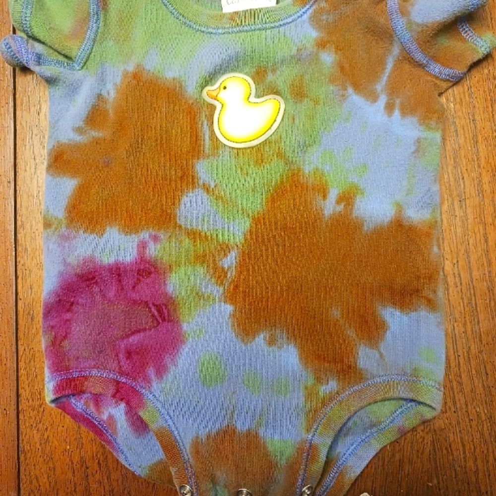 Hand tie-dyed 0-3 month 100% cotton onesie
